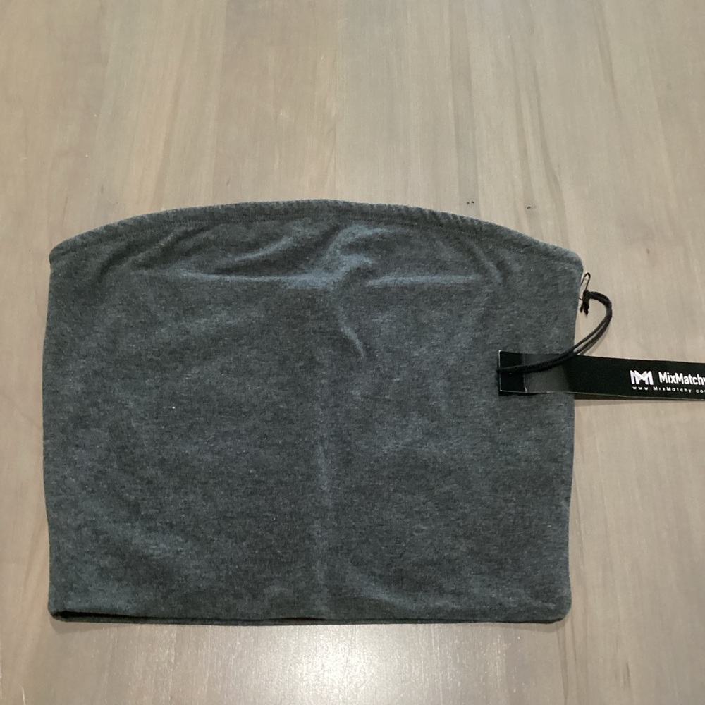 NWT - Gray Strapless Crop Top - Small